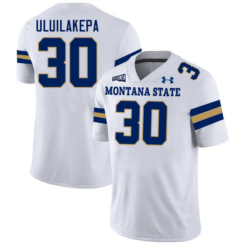 Men #30 Danny Uluilakepa Montana State Bobcats Jerseys Football Stitched-White